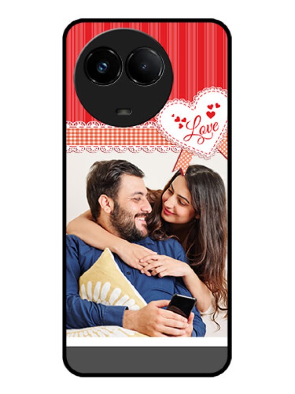 Custom Realme C67 5G Custom Glass Phone Case - Red Love Pattern Design