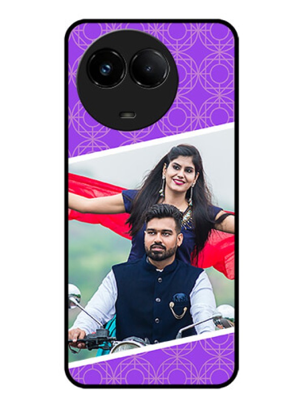 Custom Realme C67 5G Custom Glass Phone Case - Violet Color Pattern Design