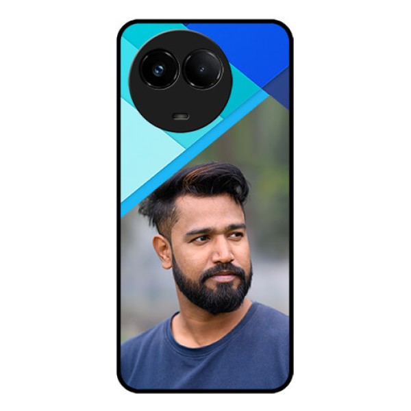 Realme C67 5G Custom Glass Phone Case - Blue Pattern Design