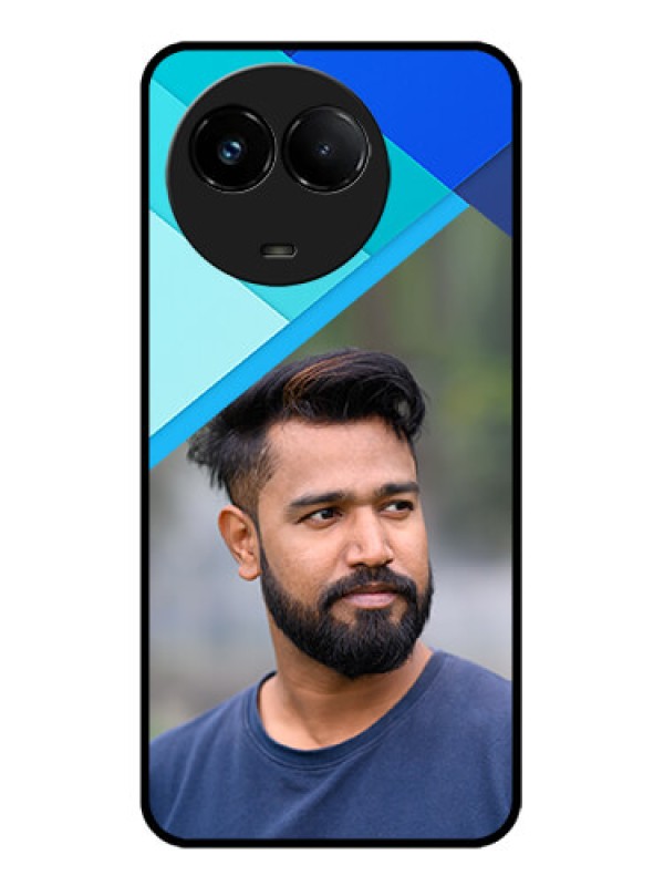 Custom Realme C67 5G Custom Glass Phone Case - Blue Pattern Design