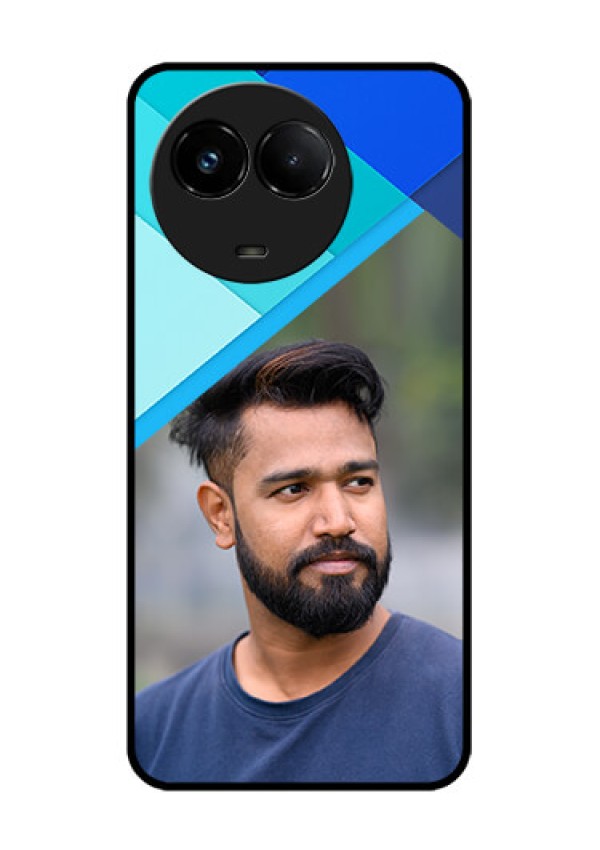 Realme C67 5G Custom Glass Phone Case - Blue Pattern Design