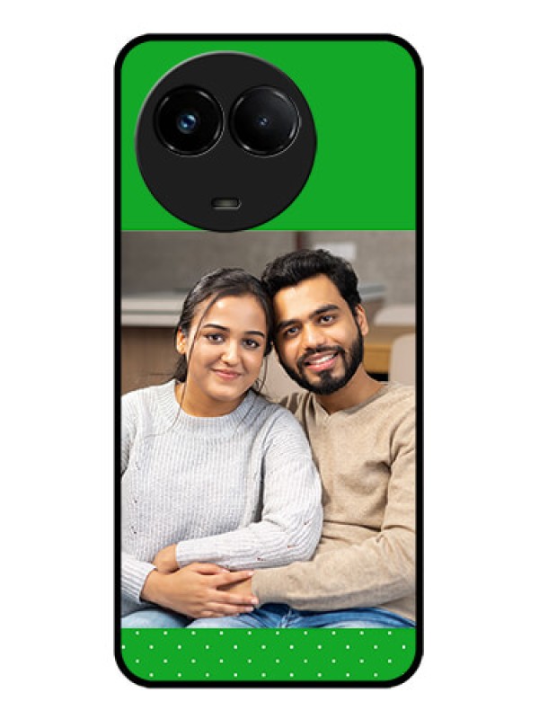 Custom Realme C67 5G Custom Glass Phone Case - Green Pattern Design