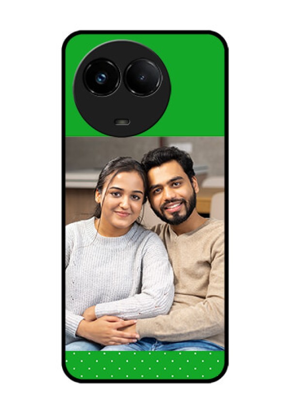 Realme C67 5G Custom Glass Phone Case - Green Pattern Design