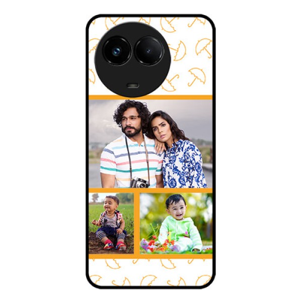 Realme C67 5G Custom Glass Phone Case - Yellow Pattern Design