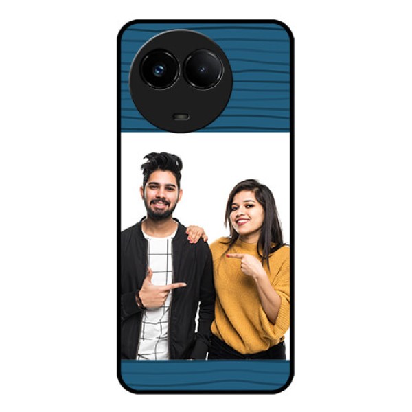 Realme C67 5G Custom Glass Phone Case - Blue Pattern Cover Design Realme C67 5G Custom Glass Phone Case - Blue Pattern Cover Design