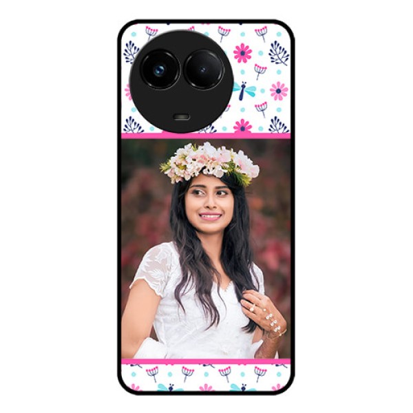 Realme C67 5G Custom Glass Phone Case - Colorful Flower Design