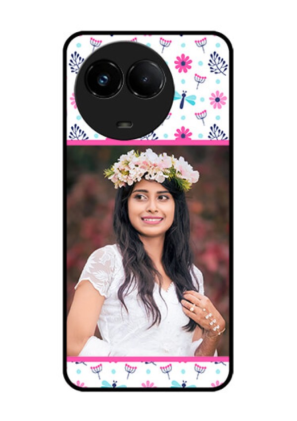 Realme C67 5G Custom Glass Phone Case - Colorful Flower Design