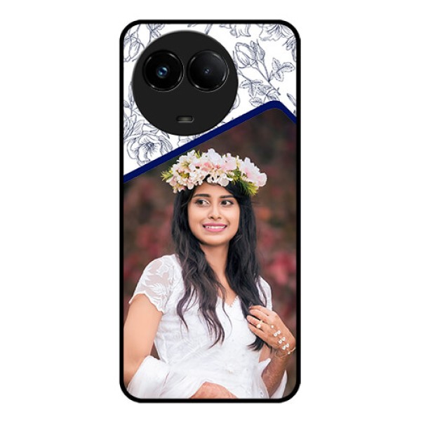 Realme C67 5G Custom Glass Phone Case - Classy Floral Design