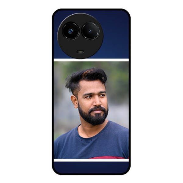 Realme C67 5G Custom Glass Phone Case - Simple Royal Blue Design Realme C67 5G Custom Glass Phone Case - Simple Royal Blue Design
