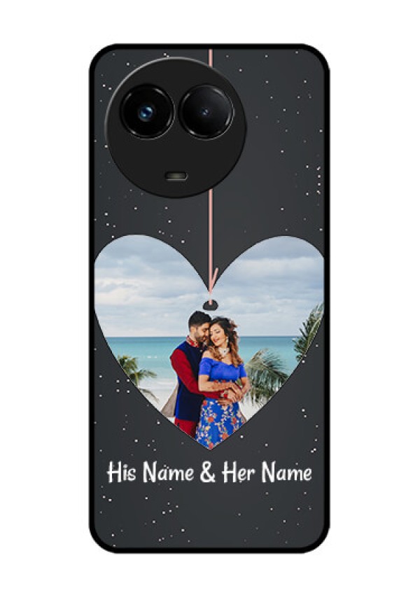 Realme C67 5G Custom Glass Phone Case - Hanging Heart Design