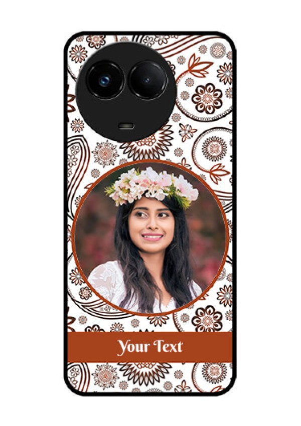 Realme C67 5G Custom Glass Phone Case - Abstract Flower Design