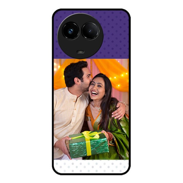 Realme C67 5G Custom Glass Phone Case - Violet Colored Pattern Design