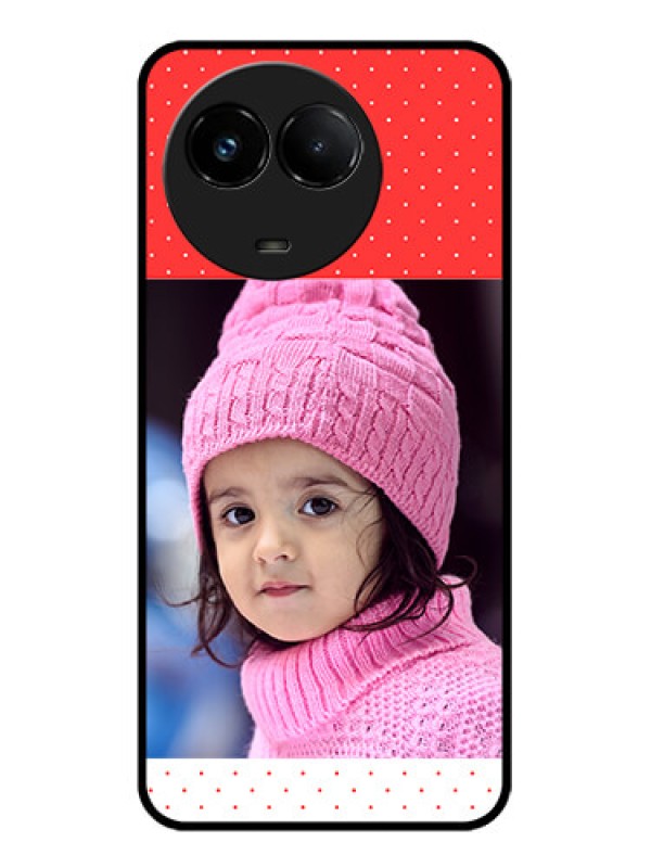 Custom Realme C67 5G Custom Glass Phone Case - Red Pattern Design