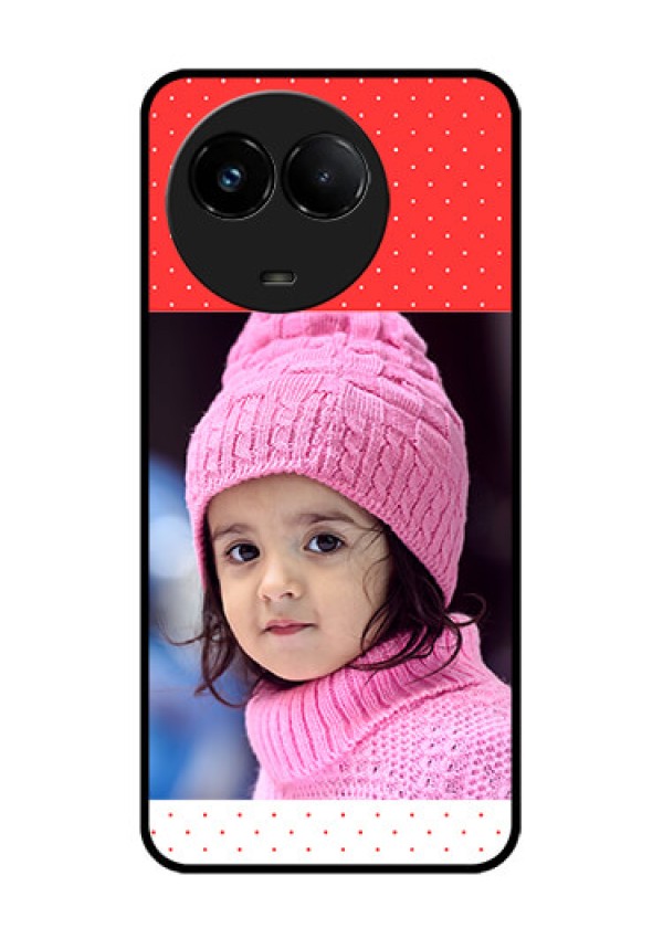 Realme C67 5G Custom Glass Phone Case - Red Pattern Design