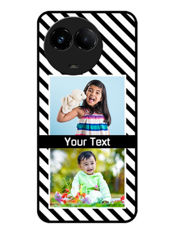 Custom Realme C67 5G Custom Glass Phone Case - Black And White Stripes Design