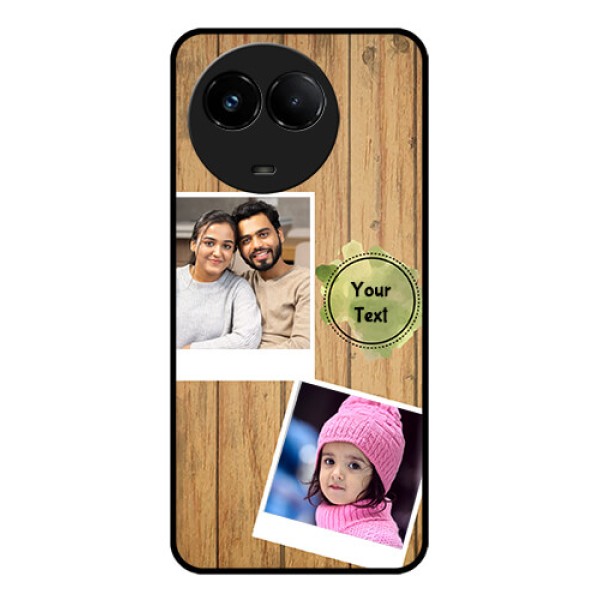 Realme C67 5G Custom Glass Phone Case - Wooden Texture Design