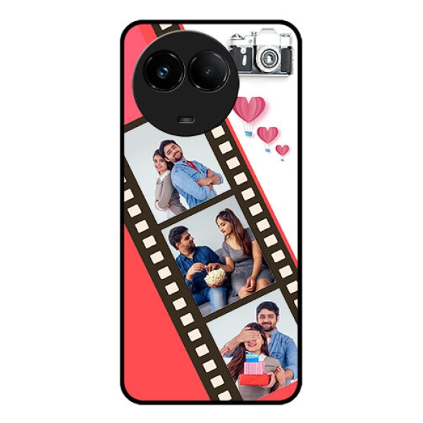 Realme C67 5G Custom Glass Phone Case - 3 Image Holder With Film Reel Realme C67 5G Custom Glass Phone Case - 3 Image Holder With Film Reel