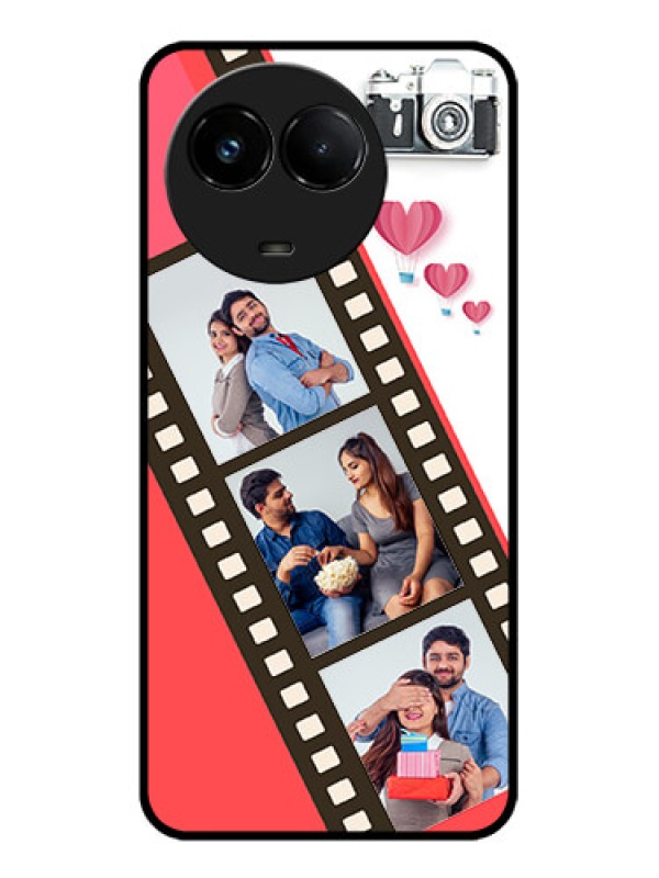 Custom Realme C67 5G Custom Glass Phone Case - 3 Image Holder With Film Reel