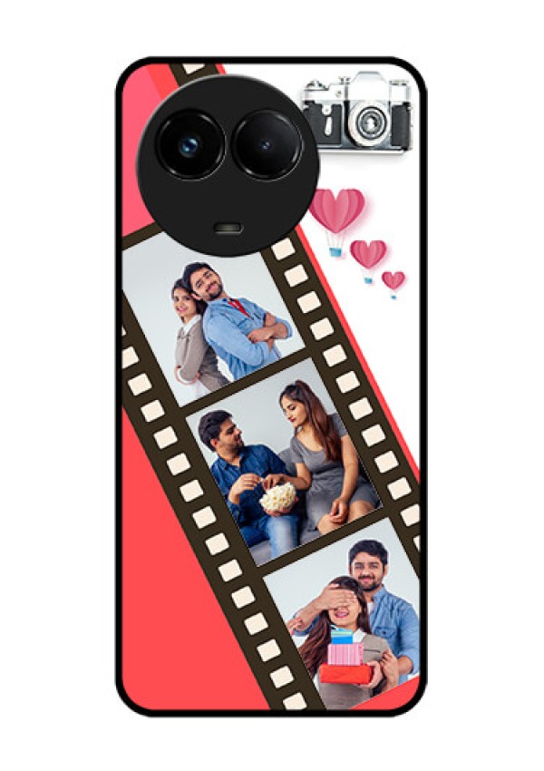 Realme C67 5G Custom Glass Phone Case - 3 Image Holder With Film Reel