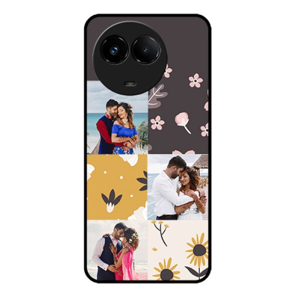 Realme C67 5G Custom Glass Phone Case - 3 Images With Floral Design Realme C67 5G Custom Glass Phone Case - 3 Images With Floral Design