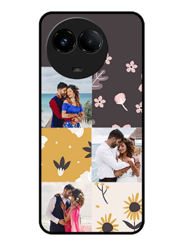 Custom Realme C67 5G Custom Glass Phone Case - 3 Images With Floral Design