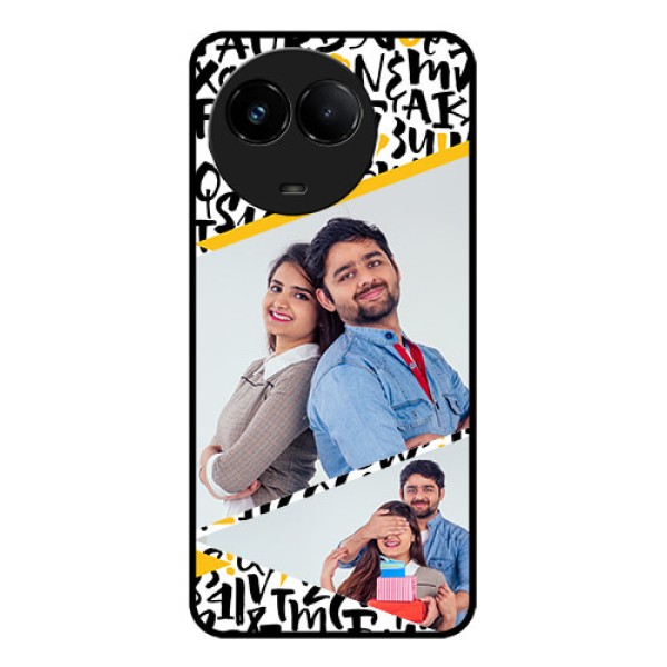 Realme C67 5G Custom Glass Phone Case - Letters Pattern Design