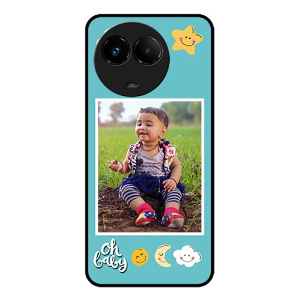 Realme C67 5G Custom Glass Phone Case - Smiley Kids Stars Design Realme C67 5G Custom Glass Phone Case - Smiley Kids Stars Design