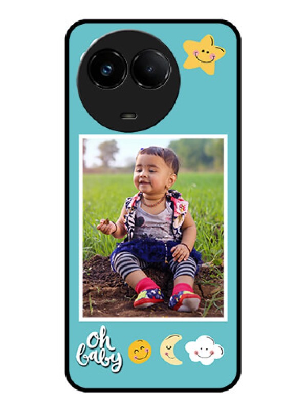 Custom Realme C67 5G Custom Glass Phone Case - Smiley Kids Stars Design