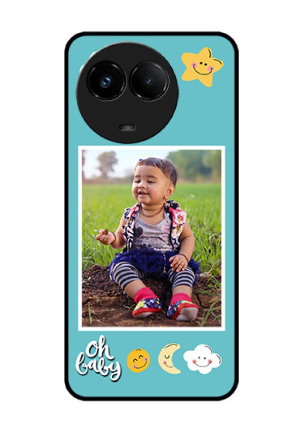 Realme C67 5G Custom Glass Phone Case - Smiley Kids Stars Design
