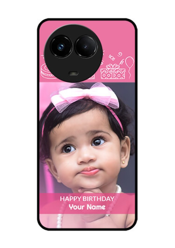 Realme C67 5G Custom Glass Phone Case - With Birthday Line Art Design