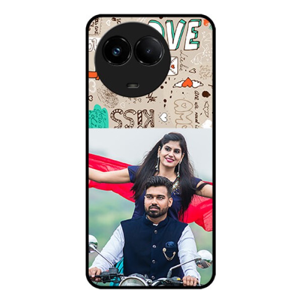 Realme C67 5G Custom Glass Phone Case - Love Doodle Pattern