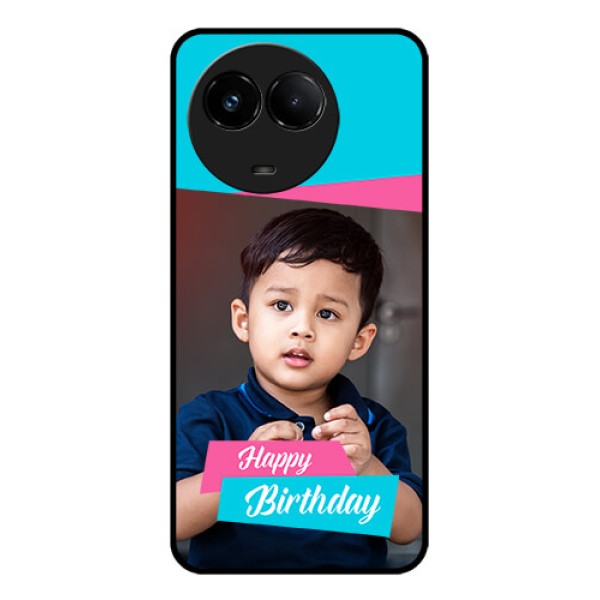 Realme C67 5G Custom Glass Phone Case - Image Holder With 2 Color Design