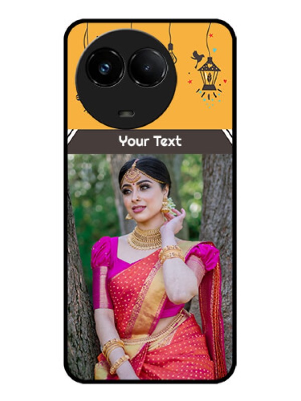 Custom Realme C67 5G Custom Glass Phone Case - With Family Picture And Icons