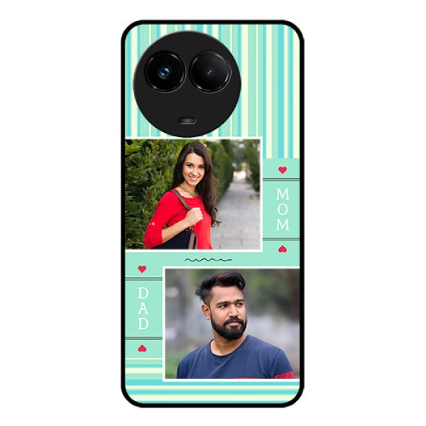 Realme C67 5G Custom Glass Phone Case - Mom & Dad Pic Design