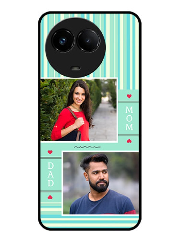 Custom Realme C67 5G Custom Glass Phone Case - Mom & Dad Pic Design