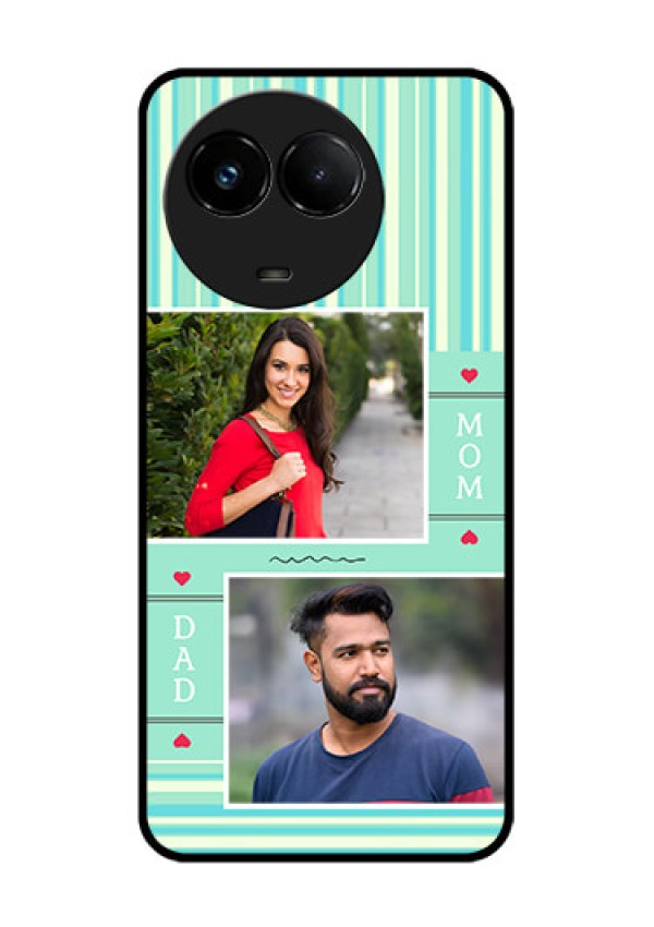 Realme C67 5G Custom Glass Phone Case - Mom & Dad Pic Design