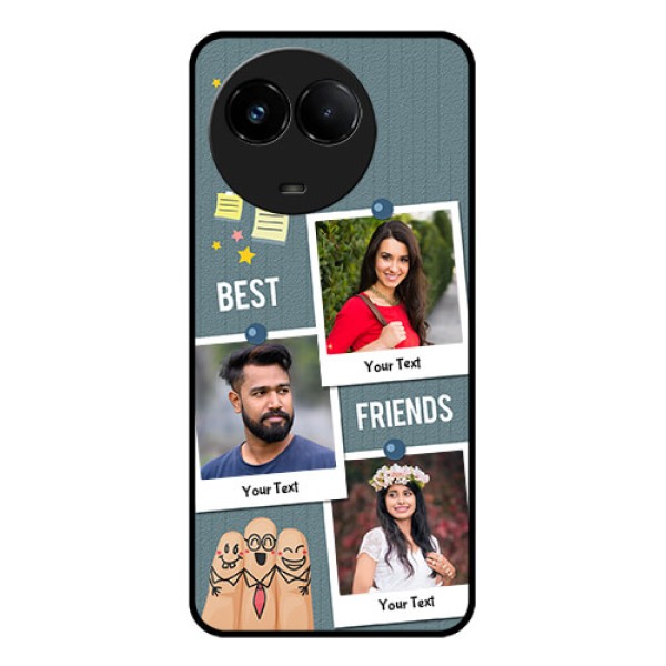 Realme C67 5G Custom Glass Phone Case - Sticky Frames And Friendship Design Realme C67 5G Custom Glass Phone Case - Sticky Frames And Friendship Design