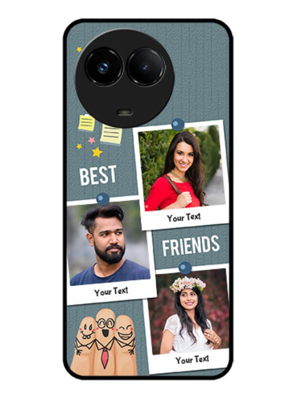 Custom Realme C67 5G Custom Glass Phone Case - Sticky Frames And Friendship Design