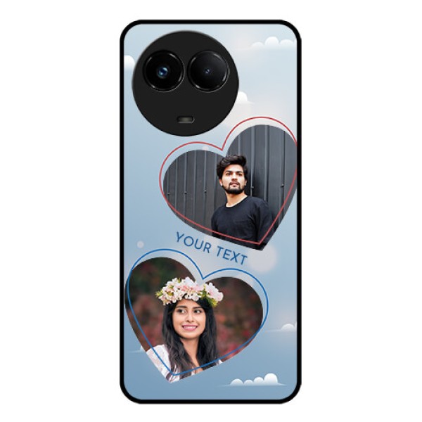 Realme C67 5G Custom Glass Phone Case - Blue Color Couple Design Realme C67 5G Custom Glass Phone Case - Blue Color Couple Design