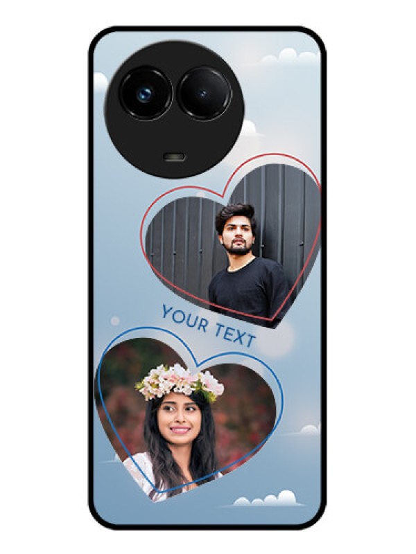 Custom Realme C67 5G Custom Glass Phone Case - Blue Color Couple Design