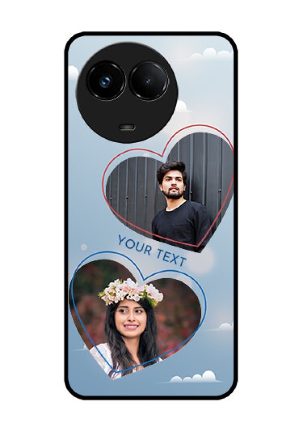 Realme C67 5G Custom Glass Phone Case - Blue Color Couple Design