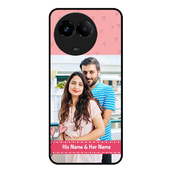 Realme C67 5G Custom Glass Phone Case - Love Design Peach Color Realme C67 5G Custom Glass Phone Case - Love Design Peach Color