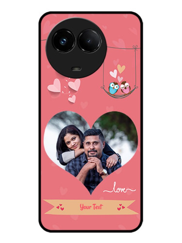 Custom Realme C67 5G Custom Glass Phone Case - Peach Color Love Design