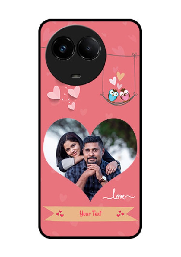 Realme C67 5G Custom Glass Phone Case - Peach Color Love Design