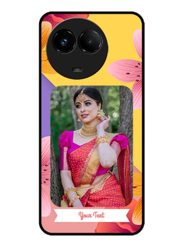 Custom Realme C67 5G Custom Glass Phone Case - 3 Image With Vintage Floral Design