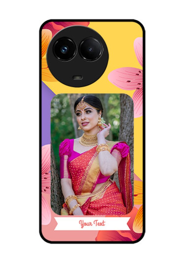 Realme C67 5G Custom Glass Phone Case - 3 Image With Vintage Floral Design