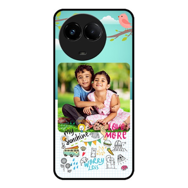 Realme C67 5G Custom Glass Phone Case - Doodle Love Design