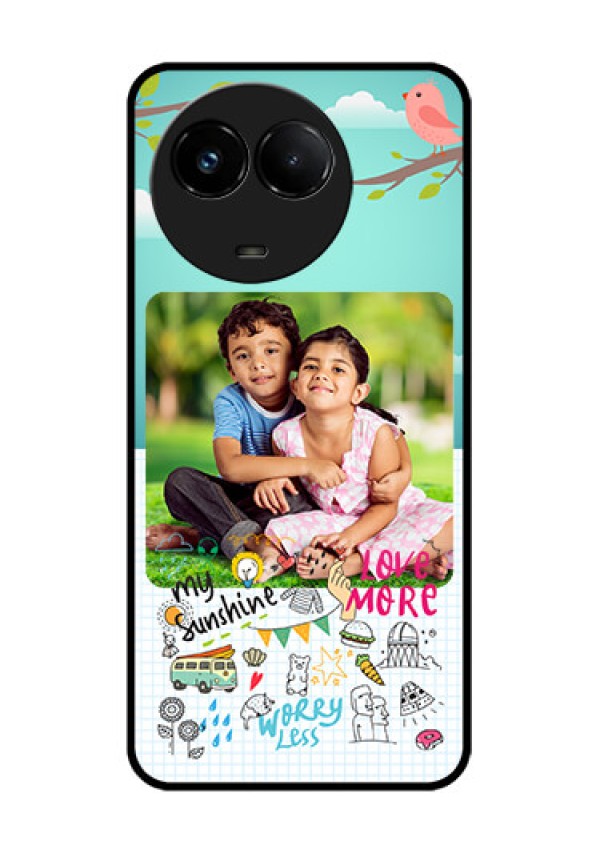 Realme C67 5G Custom Glass Phone Case - Doodle Love Design