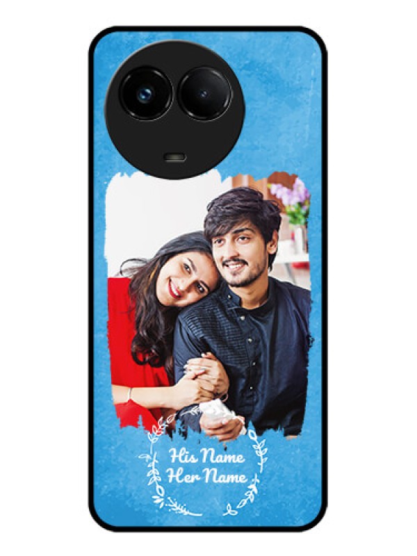 Custom Realme C67 5G Custom Glass Phone Case - Blue Color Vintage Design