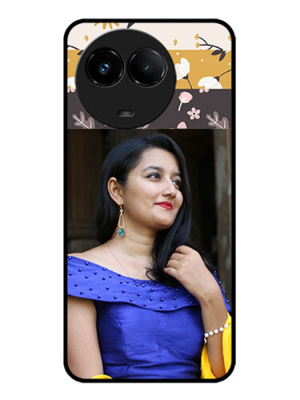 Custom Realme C67 5G Custom Glass Phone Case - Stylish Floral Design